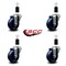 Service Caster 3.5'' Solid Poly Wheel Swivel 1-3/8'' Expanding Stem Caster Set, 4PK SCC-EX20S3514-SPUS-138-4 - alternate 3